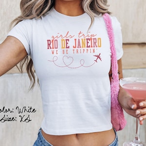リオデジャネイロ ブラジル ベビーTシャツ、ぴったりフィット、女子旅Tシャツ、お揃いシャツ、グループTシャツ、友達旅行、トレンディな夏
