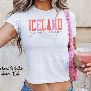 アイスランド ベビー T シャツ、ぴったりフィット、女子旅 T シャツ、お揃いシャツ、グループ T シャツ、友達旅行、トレンディな夏