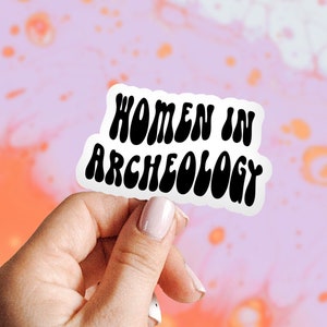 Pegatina de graduación de arqueología de mujeres en arqueóloga, regalos, corte de beso, para computadora portátil, pegatina de vinilo divertida, mujeres hombres, él ella
