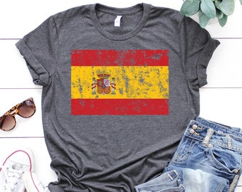 Amdesco Spain Flag Spanish Toddler Raglan Shirt