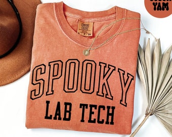 Spooky Lab Tech Laboratory School Student Halloween Fall Autumn Shirt, Gifts, Comfort Colors, Tshirt, Crewneck Tee, Crewneck, Costume