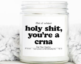 CRNA Graduation Gifts, Funny Candle, Housewarming, Soy Wax, Scented, Decor