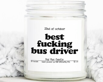 Bus driver School Public Transport Gifts, Funny Candle, Housewarming, Soy Wax, Scented, Decor