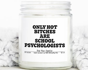 School psychologist Graduation Gifts, Funny Candle, Housewarming, Soy Wax, Scented, Decor