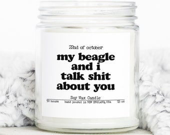 Beagle Mom Dad Owner Gifts, Funny Candle, Housewarming, Soy Wax, Scented, Decor