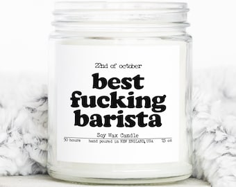 Barista Christmas Gifts, Funny Candle, Housewarming, Soy Wax, Scented, Decor