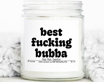 Bubba Fête des Pères Papa Grand-père Cadeaux, Bougie Drôle, Pendaison de Crémaillère, Cire de Soja, Parfumé, Décor