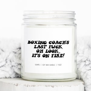 Boxing Coach Gifts, Funny Candle, Housewarming, Soy Wax, Scented, Decor