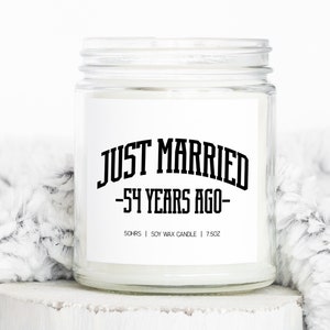 54th Anniversary 54 Years Wedding Married Gifts, Funny Candle, Housewarming, Soy Wax, Scented, Decor