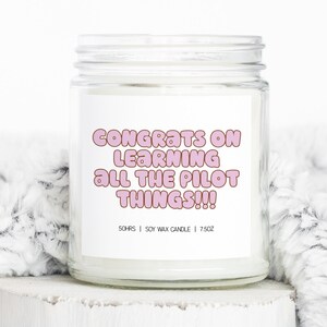 Pilot Aviation Grad Graduation Gifts, Funny Candle, Housewarming, Soy Wax, Scented, Decor