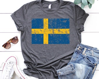MAGLIETTA SVEDESE, regalo con bandiera svedese, maglietta svedese, regalo svedese