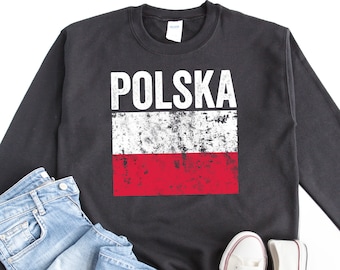 Polen-Flagge, Polska-Sweatshirt, Polen-Hemd, polnisches Hemd, polnische Geschenke, Polska-Hemd