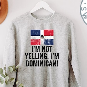 Vintage Style Dominican Republic Pride Flag Sweatshirt, Funny Sweater Shirt, Birthday Gifts for Men and Women