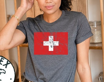 Switzerland Flag Gifts, Swiss Flag Shirt, Switzerland Flag Tshirt, Swiss Flag Birthday Gifts for Men and Women