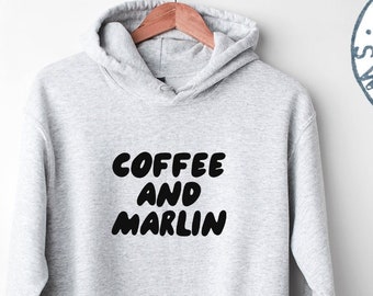 Marlin Fish Hoodie, Funny Hooded Sweatshirt, Birthday Gifts for Men and Women