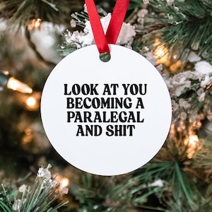 Paralegal Graduation Gifts, Ornament, Round, Christmas, Stocking Stuffer