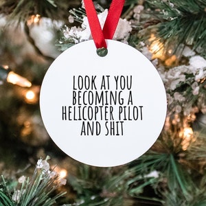 Helicopter Pilot Graduation Gifts, Ornament, Round, Christmas, Stocking Stuffer