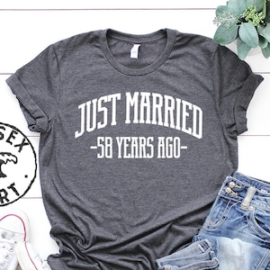 58th Anniversary 58 Years Wedding Married Shirt, Gifts, Funny Tee, Tshirt, Men Women, Him Her