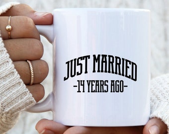 14th Anniversary 14 Years Wedding Married Mug, Gifts, Funny Coffee Cup, Men Women, Him Her