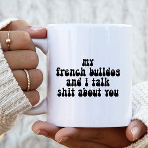 French Bulldog Lover Dog Mom Dad Retro Owner Mug, Funny Coffee Cup, Birthday Gifts for Men and Women