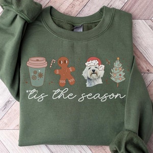 Coton de Tuléar hond moeder kersttrui, Coton de Tuléar kerstcadeaus, Coton de Tuléar kerst ronde hals, trui shirt, dames
