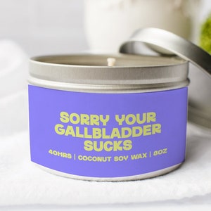 Gallbladder Surgery Cancer Candle, Gifts, Tin, Coconut Soy Wax, Scented, Aromatherapy, Vanilla, Coffee, Home Office Decor