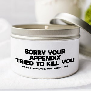 Appendizitis Blinddarmkrebs Blinddarmkrebs Kerze, Geschenke, Dose, Kokosnuss-Sojawachs, duftend, Aromatherapie, Vanille, Kaffee, Home Office Decor