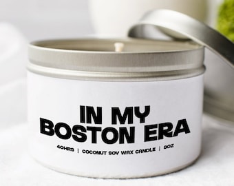 Bougie Boston Era Moving Away, cadeaux, boîte métallique, cire de soja à la noix de coco, parfumée, aromathérapie, vanille, café, décoration de bureau à domicile