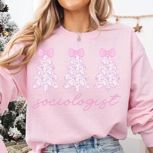 Socioloog sociologie kersttrui, socioloog sociologie sweater, geschenken, ronde hals, sweatershirt, coquette-trui, vrouwen, haar