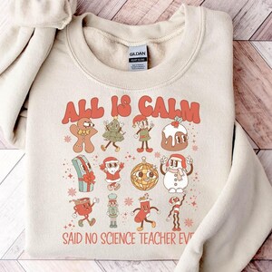 SCIENCE Teacher Christmas Sweatshirt, SCIENCE Teacher Christmas Gifts, Retro Christmas Crewneck, Sweater Shirt, Women