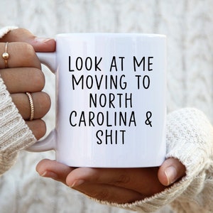 Umzug nach North Carolina Geschenke, Umzug nach North Carolina Kaffeetasse, Umzug nach North Carolina Tasse, Geburtstagsgeschenke für Männer und Frauen