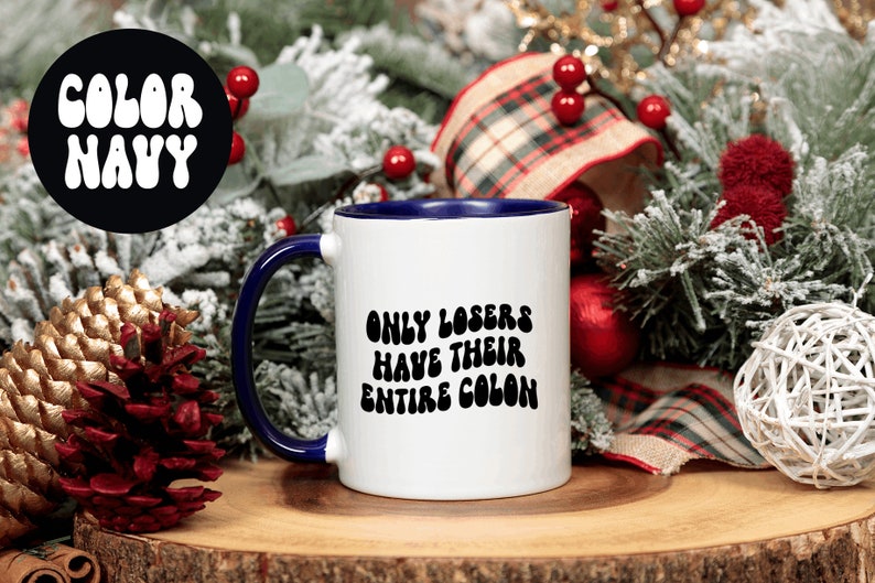 Mugg för kirurgi i tjocktarmscancer, presenter, kaffekoppsaccessoar, rolig, röd svart blå marinblå rosa handtag, kontorsinredning bild 3