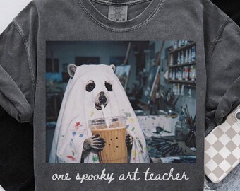 Comfort Colors Art Teacher Shirt, Halloween Raccoon Matching Art Class Tshirt, Back to School Gifts, Art Department Group Tees, Specials