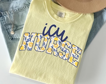 Comfort Colors ICU Nurse Shirt, Critical Care Nursing T-Shirt, Nurse Appreciation, Group Team, Intensive Care, Grad Gift, Emergency Room