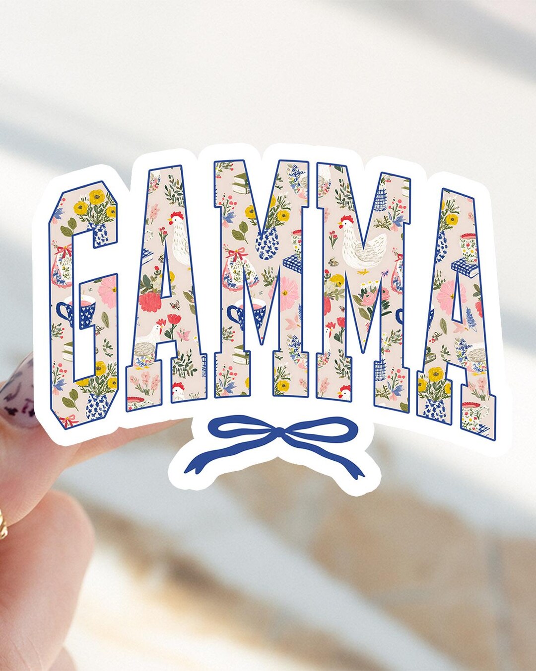 Gamma Sticker, Mothers Day Cottage Kiss Cut Sticker, Chicken Gifts ...
