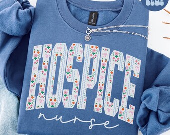 Hospice Nurse Sweatshirt, Bow Floral Hospice Care Shirt, Registered Nurse Gifts, Nursing Student Graduation Crew Neck, Hospice Team, Aide