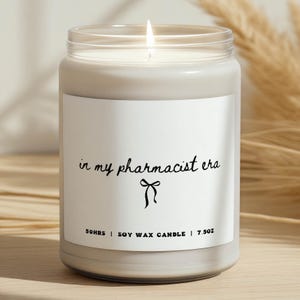 Pharmacist Graduation Gifts, Pharmacy Tech Candle, Whimsical Bow Funny Pharmacy Student, Appreciation