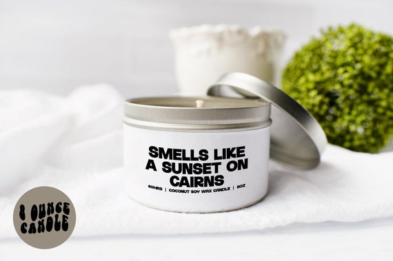 Cairns Australia Australian Best Friend Coworker Candle, Gifts, Tin, Coconut Soy Wax, Scented, Aromatherapy, Vanilla, Coffee, Home Office