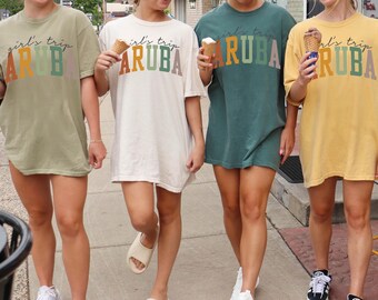 Camiseta de Aruba, Camisetas de Aruba, Camisetas para viaje de chicas, Camiseta de vacaciones, Camiseta a juego para grupos, Camiseta de amigas para mujer