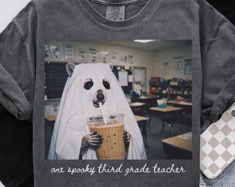 Comfort Colors Third Grade Shirt, Halloween Raccoon Teacher Tee, 3rd Grade T-Shirt, Back to School, Third Grade Department Gifts, Squad