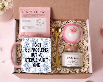 Geschenkdoos hysterectomie, kaars hysterectomie, grappig cadeau-idee herstelcadeauset, beterschap mok, endometriose-bewustzijn