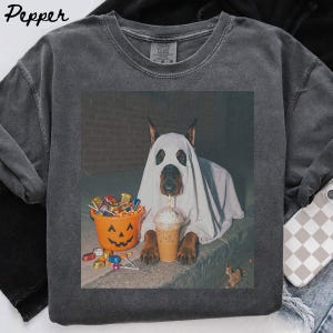 Doberman Dog Halloween Comfort Colors Shirt, Iced Coffee Dog Mom T-shirt, Funny Mothers Day Gifts, Dog Mama Tee, Trendy Pet Tshirt