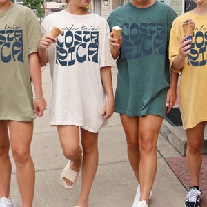 コスタリカ シャツ、女子旅行シャツ、コスタリカ T シャツ、バケーション T シャツ、マッチング グループ T シャツ、女性用フレンズ T シャツ