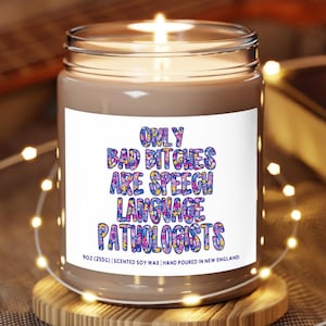 Funny SLP Candle, Gift for Speech Language Pathologist, Speech Therapist Graduation, Speech Pathology