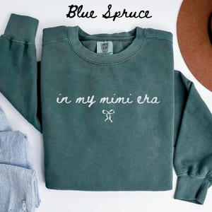 Mimi Comfort Colors Sweatshirt, Grandma Crewneck, Mother&#39;s Day Gifts, New Grandmother Shirt, Womens, Bows
