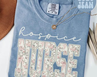 Comfort Colors Hospice Nurse Shirt, Flower Bow Hospice Care Tee, Registered Nurse TShirt, Nursing Student T-Shirt, Hospice Team, Graduation