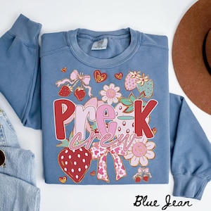 Comfort Colors Pre-K Team Sweatshirt, Teacher Sweatshirt, Preschool Crewneck, Back to School Tee, Pre K Department Gifts, Crew, Squad