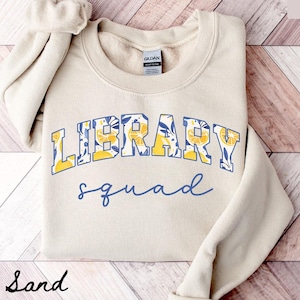 Bibliotheks-Team-Sweatshirt, Lehrer-Sweatshirt, Bibliothekar-Crewneck, Back to School T-Shirt, Bibliotheks-Abteilung Geschenke, Crew, Kader