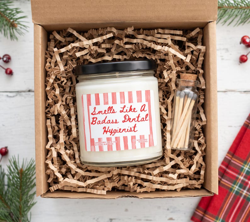 Glass Filling Tooth Stripes Dental Hygienist Graduation Gift Set Funny Office Candle Teeth ...