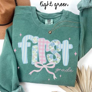 First Grade Comfort Colors Sweatshirt, Teacher Team Shirts, 1st Grade Crewneck, Back to School, First Grade Department Gifts, Crew